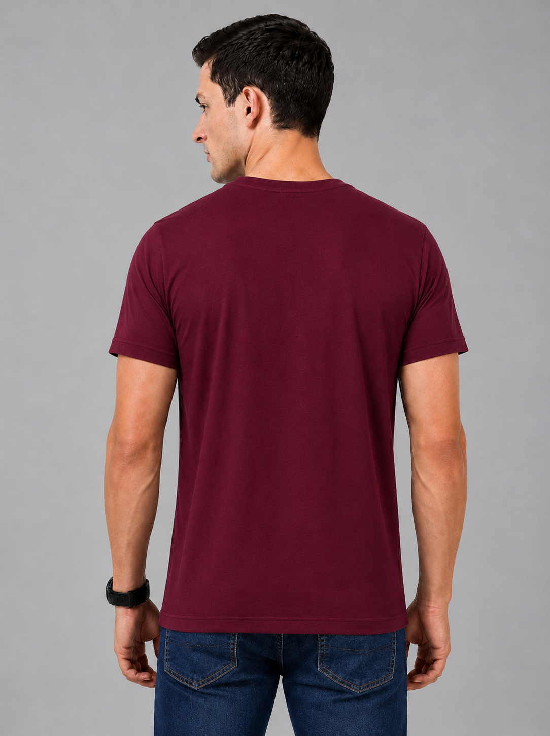 Leniswear Premium Cotton T-Shirt – Maroon| 180 GSM | 100% Super Combed Cotton