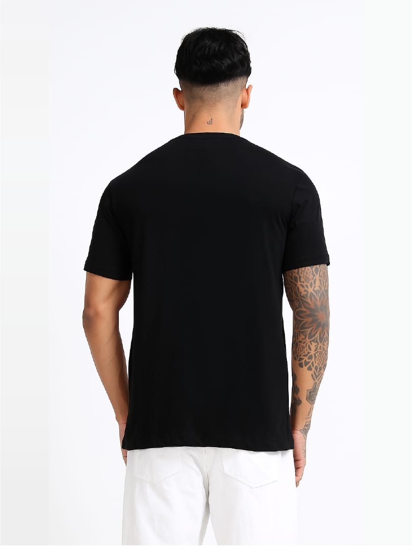 Leniswear Premium Cotton T-Shirt – Black| 180 GSM | 100% Super Combed Cotton