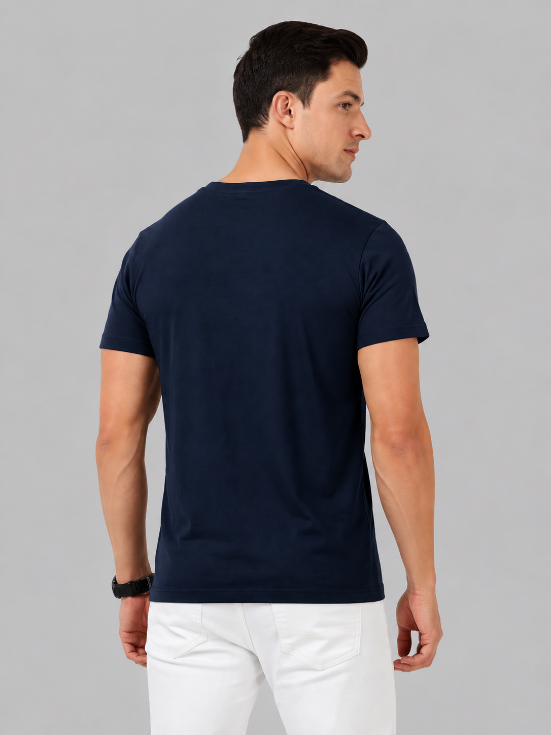 Leniswear Premium Cotton T-Shirt – Midnight Blue| 180 GSM | 100% Super Combed Cotton