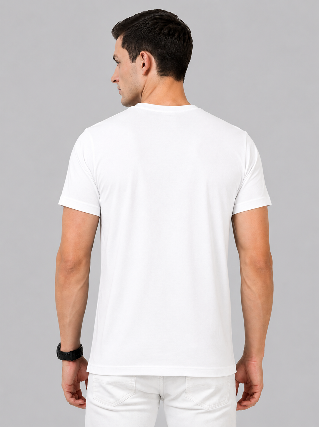 Leniswear Premium Cotton T-Shirt – White| 180 GSM | 100% Super Combed Cotton