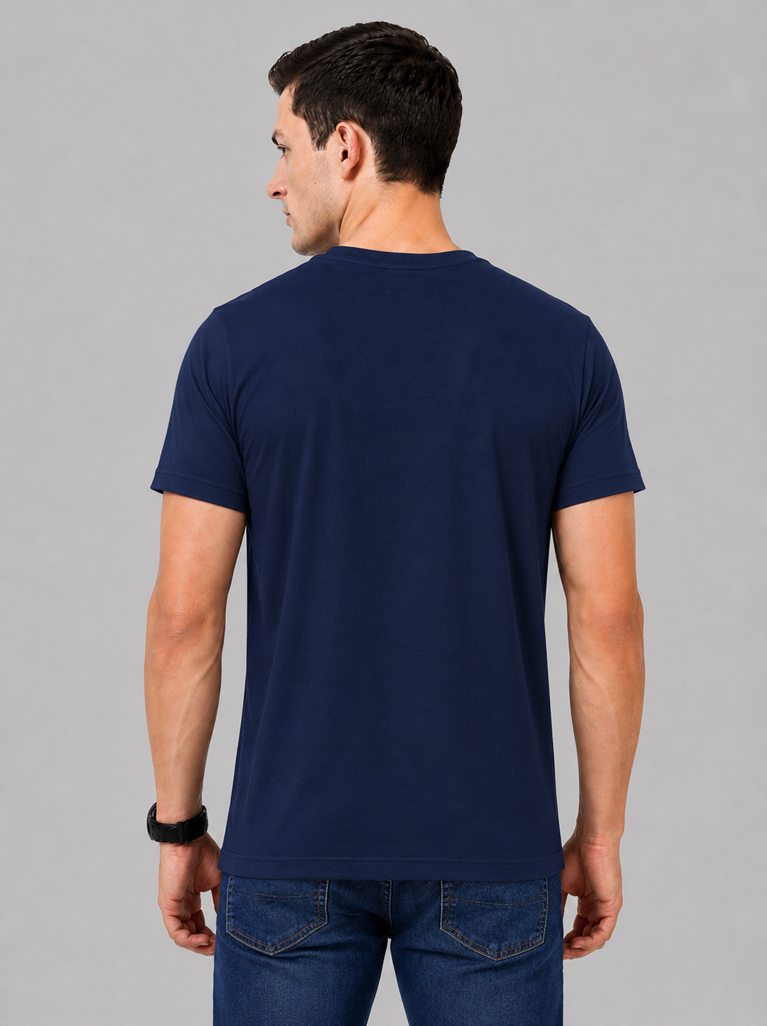 Leniswear Premium Cotton T-Shirt – Navy Blue| 180 GSM | 100% Super Combed Cotton