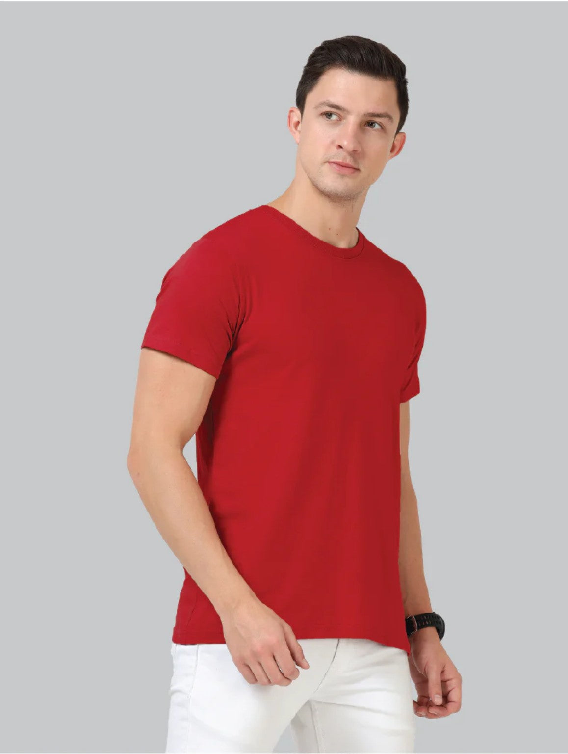 Leniswear Premium Cotton T-Shirt – Red| 180 GSM | 100% Super Combed Cotton