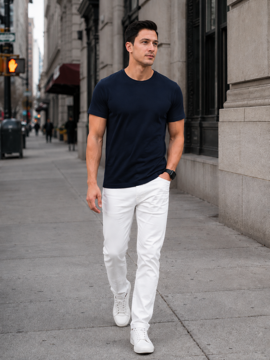 Leniswear Premium Cotton T-Shirt – Midnight Blue| 180 GSM | 100% Super Combed Cotton