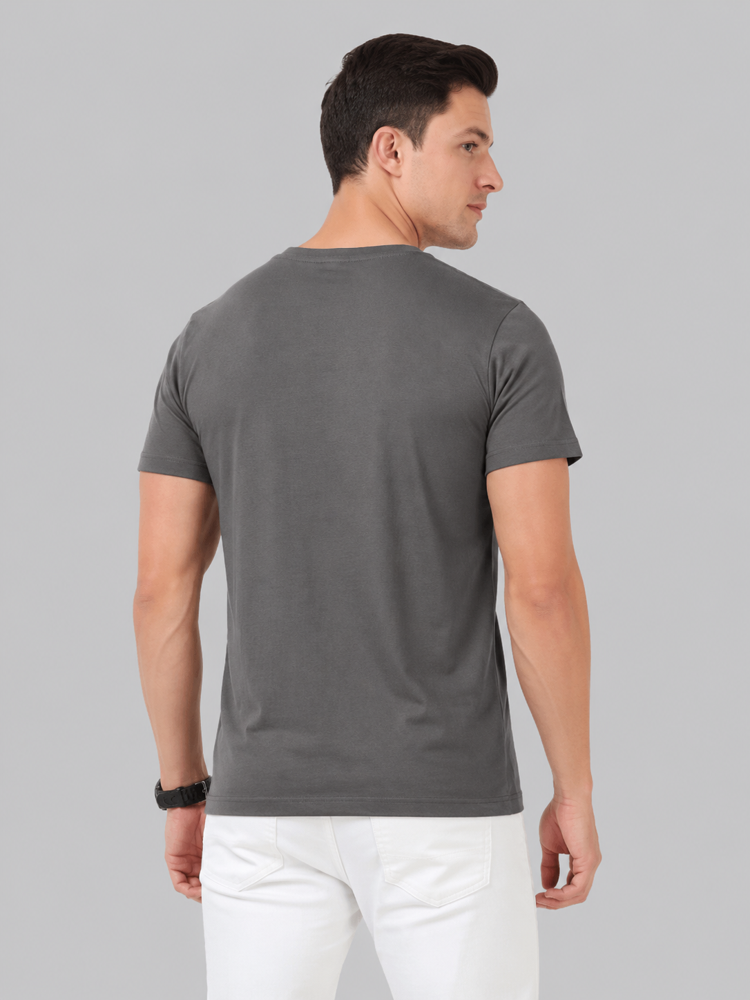 Leniswear Premium Cotton T-Shirt – Asphalt| 180 GSM | 100% Super Combed Cotton