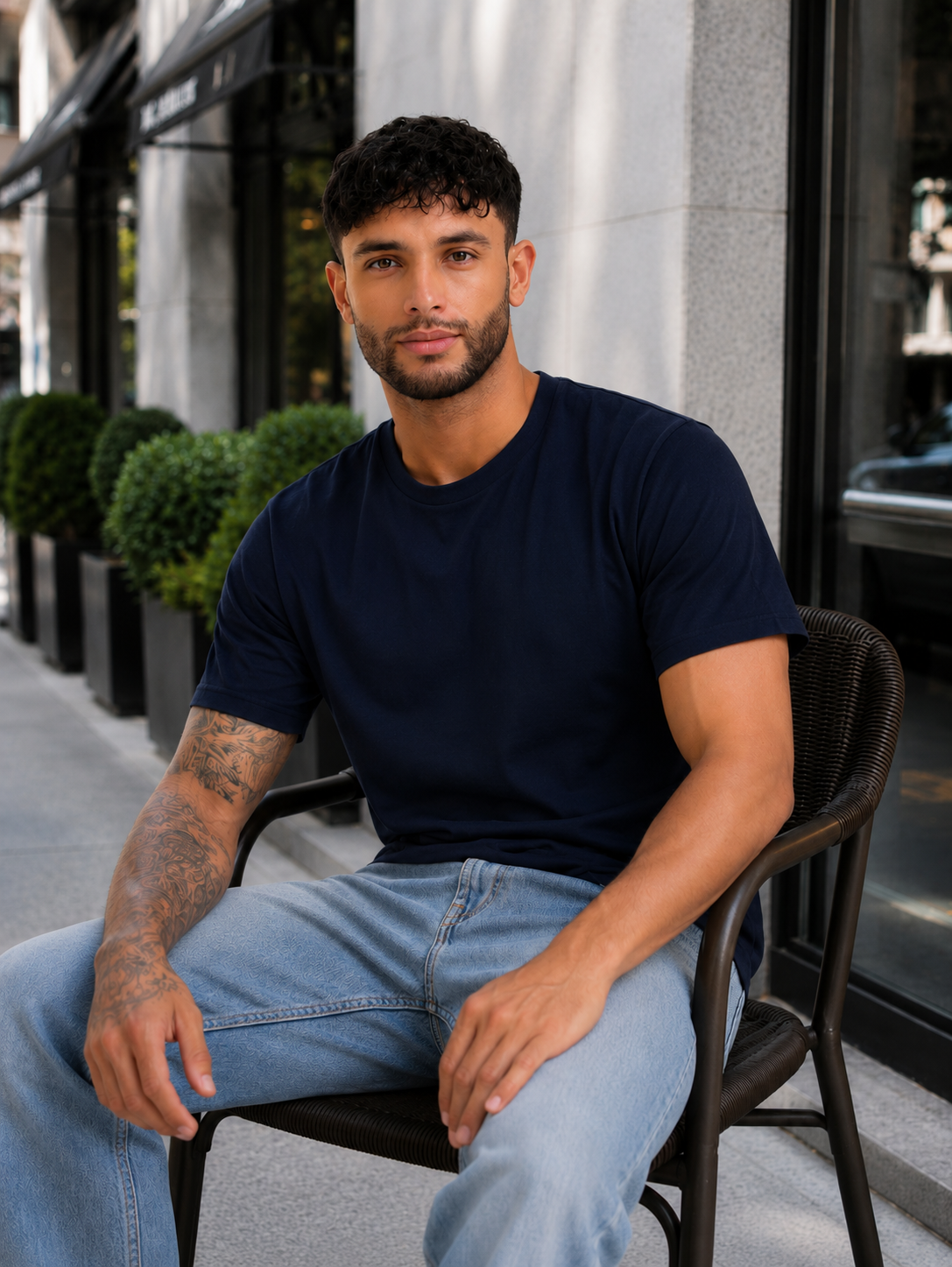 Leniswear Premium Cotton T-Shirt – Midnight Blue| 180 GSM | 100% Super Combed Cotton