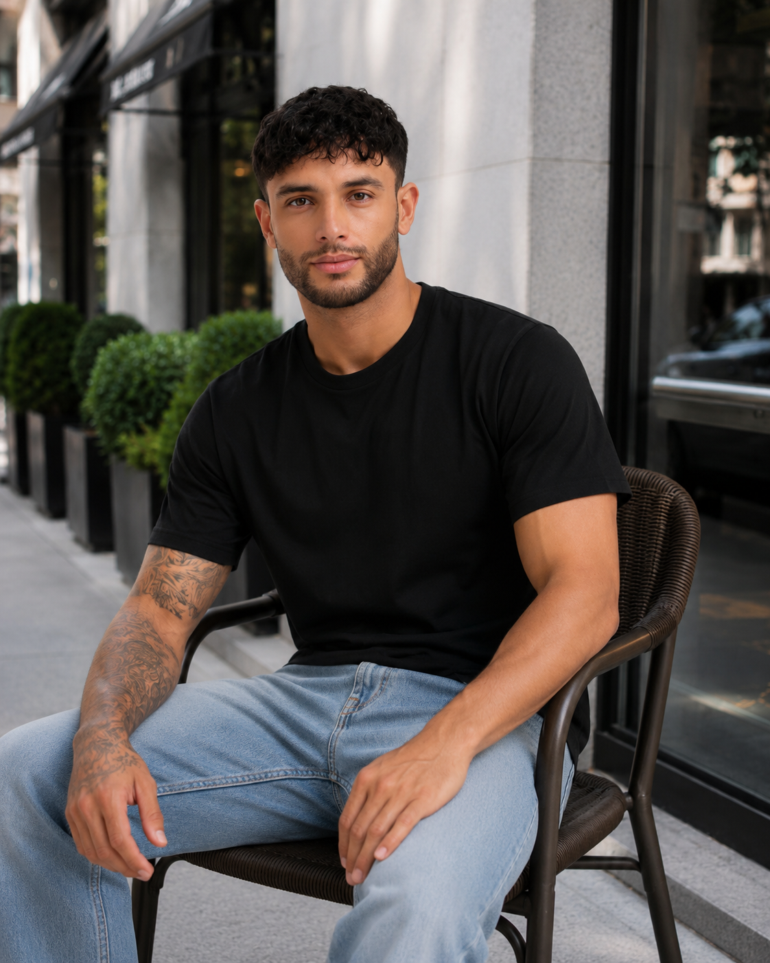 Leniswear Premium Cotton T-Shirt – Black| 180 GSM | 100% Super Combed Cotton