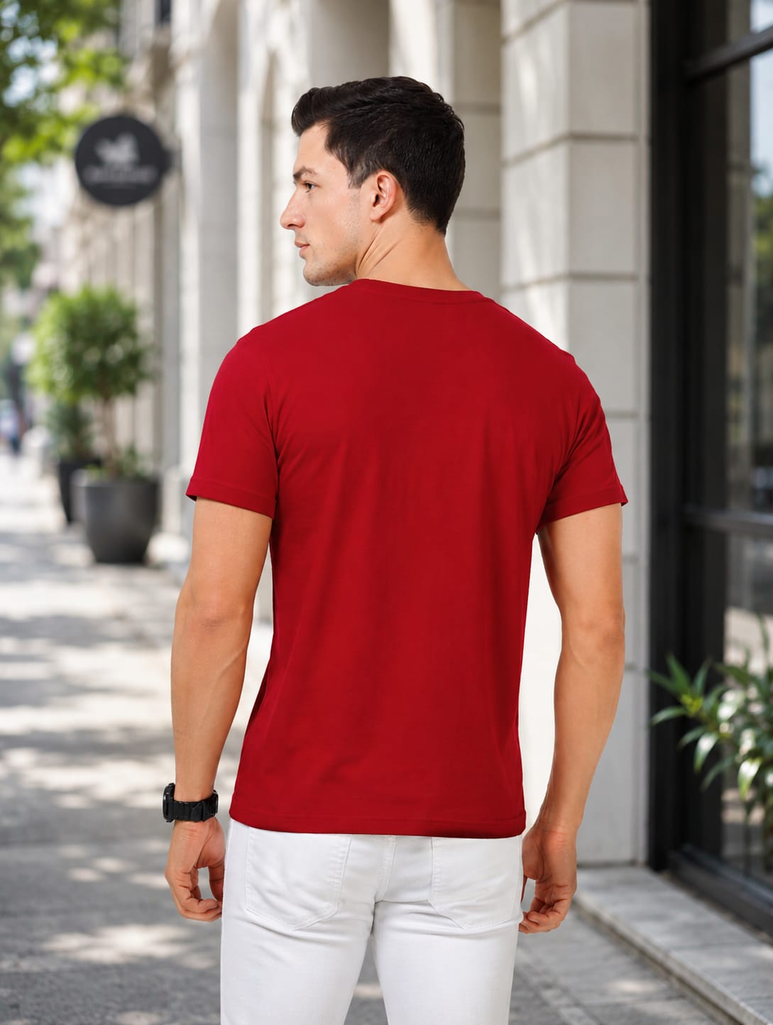 Leniswear Premium Cotton T-Shirt – Red| 180 GSM | 100% Super Combed Cotton