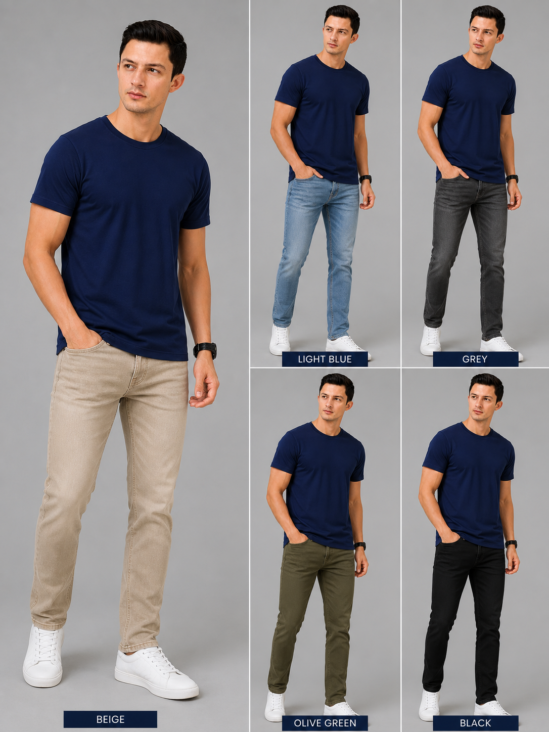 Leniswear Premium Cotton T-Shirt – Navy Blue| 180 GSM | 100% Super Combed Cotton