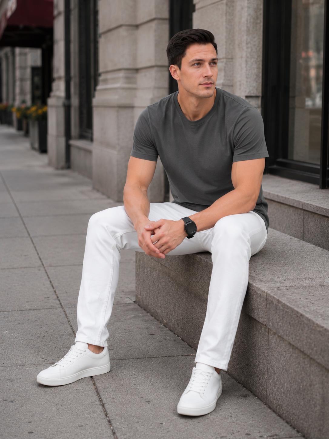 Leniswear Premium Cotton T-Shirt – Asphalt| 180 GSM | 100% Super Combed Cotton